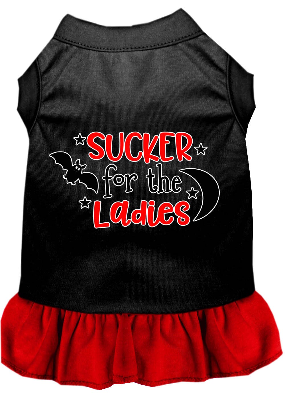 Halloween Pet Dress "Sucker For The Ladies" Black W Red Ruffle