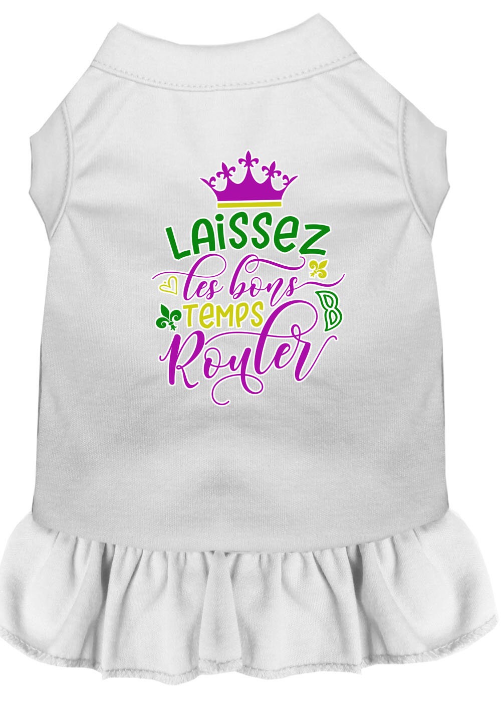 Pet Dress "Laissez Les Bons Temps Rouler" White