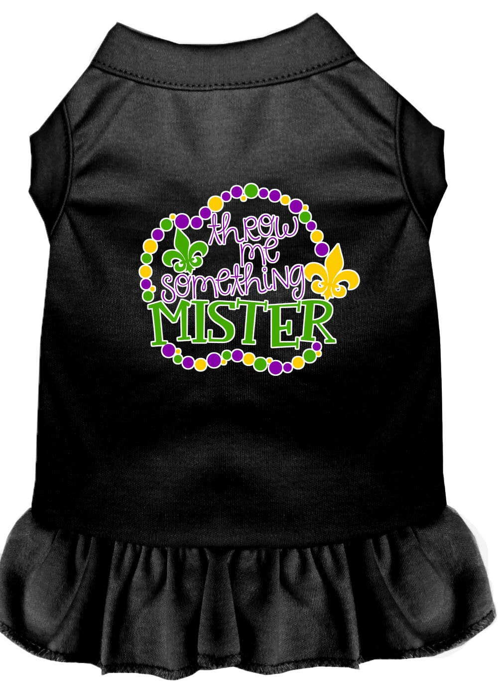 Pet Dress "Throw Me Something Mister" Red W White 4X (35-55 lbs 15.8-25kg)