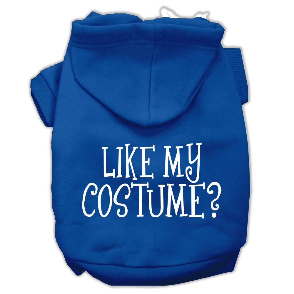 Halloween Pet Hoodie, "Like My Costume?" Blue