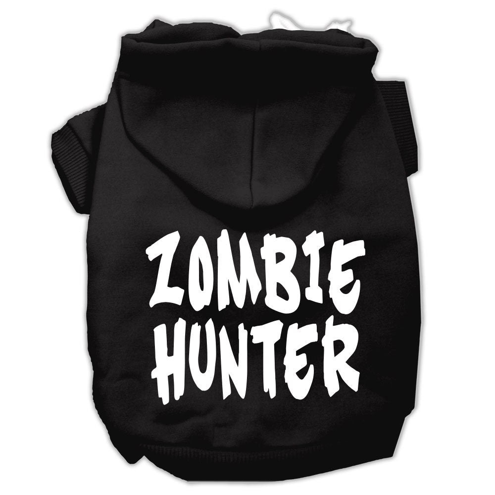 Halloween Pet Hoodie Screen Printed, "Zombie Hunter" Black