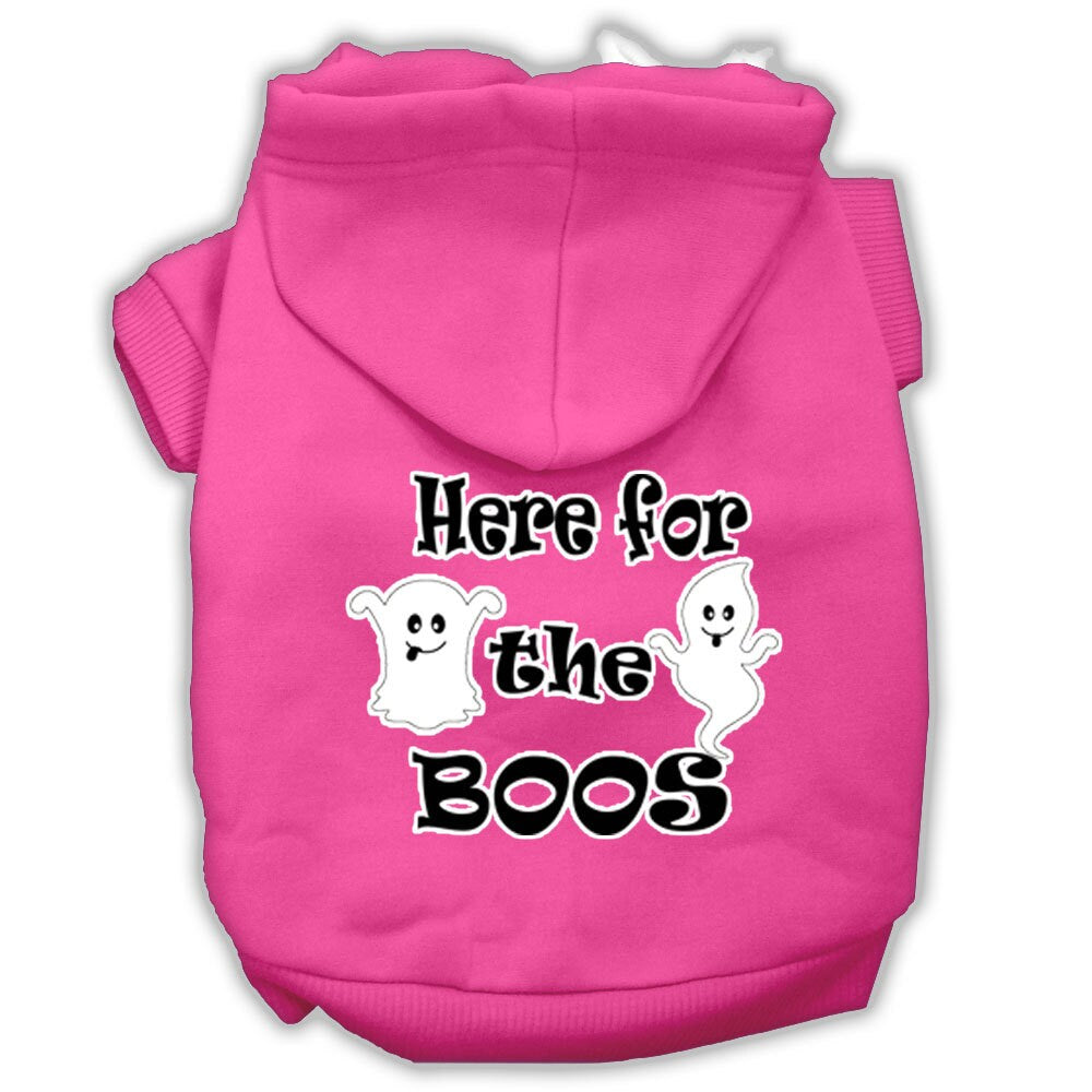 Halloween Pet Hoodie "Here For The Boos" Bright Pink