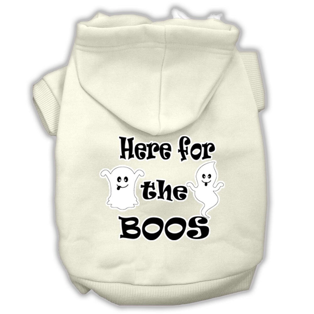 Halloween Pet Hoodie "Here For The Boos" Cream