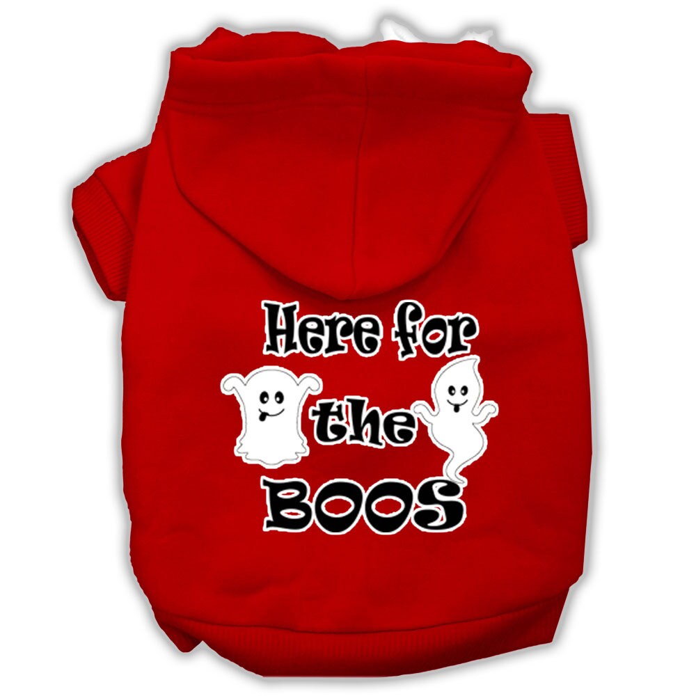 Halloween Pet Hoodie "Here For The Boos" Red