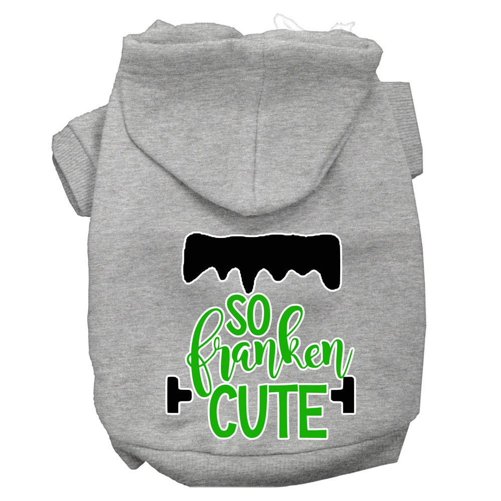 Halloween Pet Hoodie "So Franken Cute" Gray