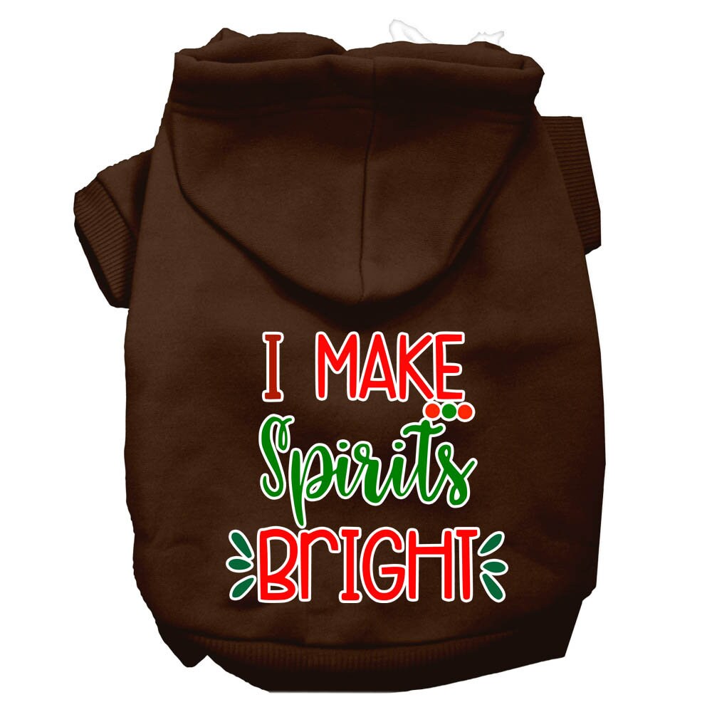 Christmas Pet Hoodie Screen Printed, "I Make Spirits Bright"