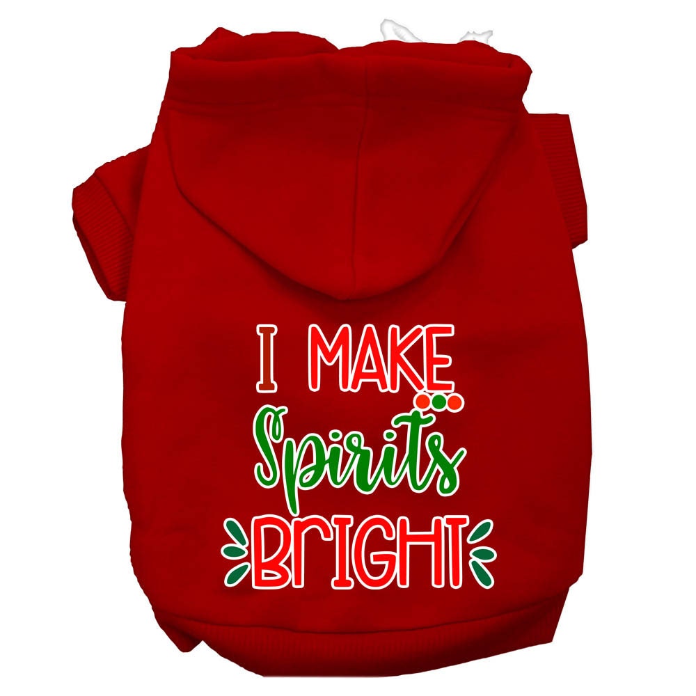 Christmas Pet Hoodie Screen Printed, "I Make Spirits Bright"