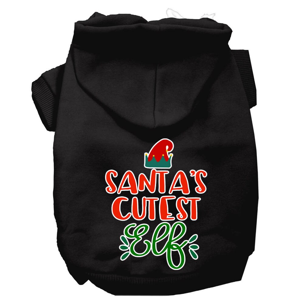 Christmas Pet Hoodie Screen Printed, "Santa's Cutest Elf"