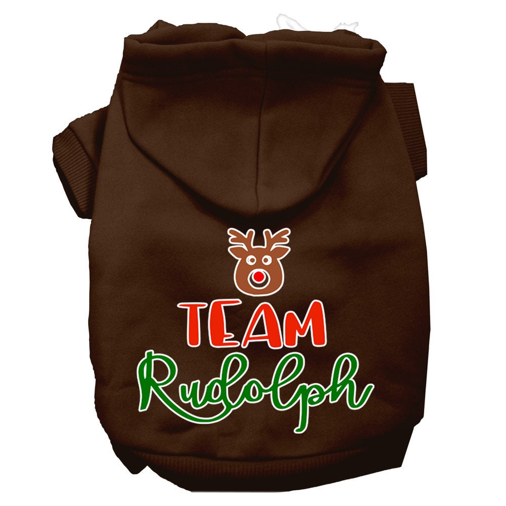 Christmas Pet Hoodie Screen Printed, "Team Rudolph"