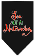 Christmas Pet and Dog Bandana Screen Printed, "Son Of A Nutcracker" Black
