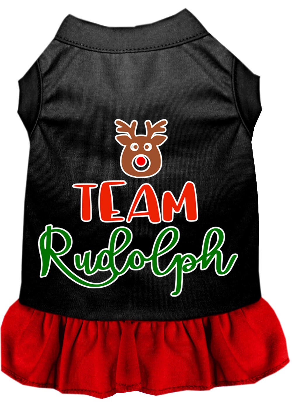 Christmas Pet Dress Screen Printed, "Team Rudolph"