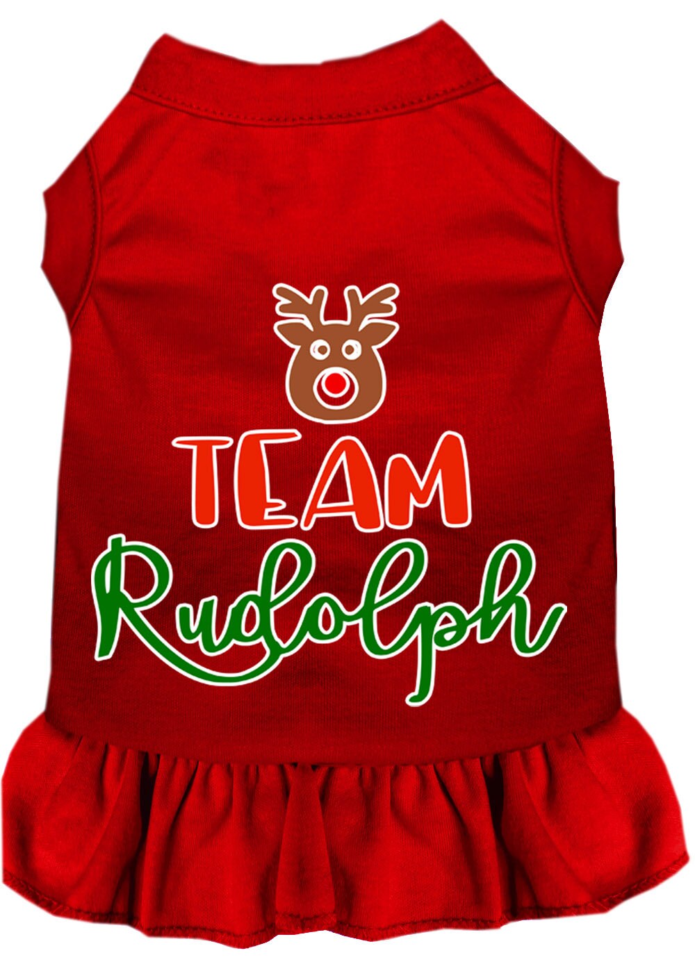 Christmas Pet Dress Screen Printed, "Team Rudolph"