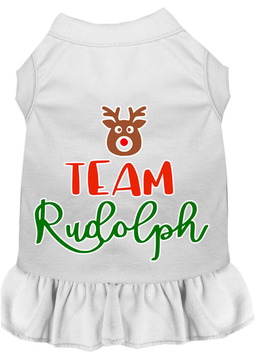 Christmas Pet Dress Screen Printed, "Team Rudolph"