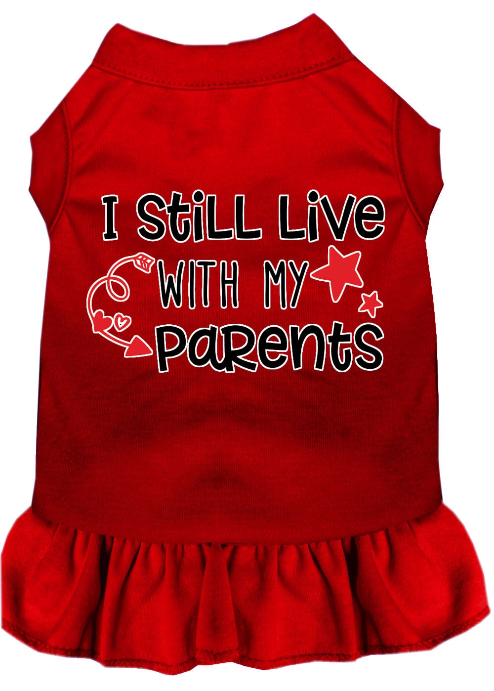Pet Dress "I Still Live With My Parents" Red