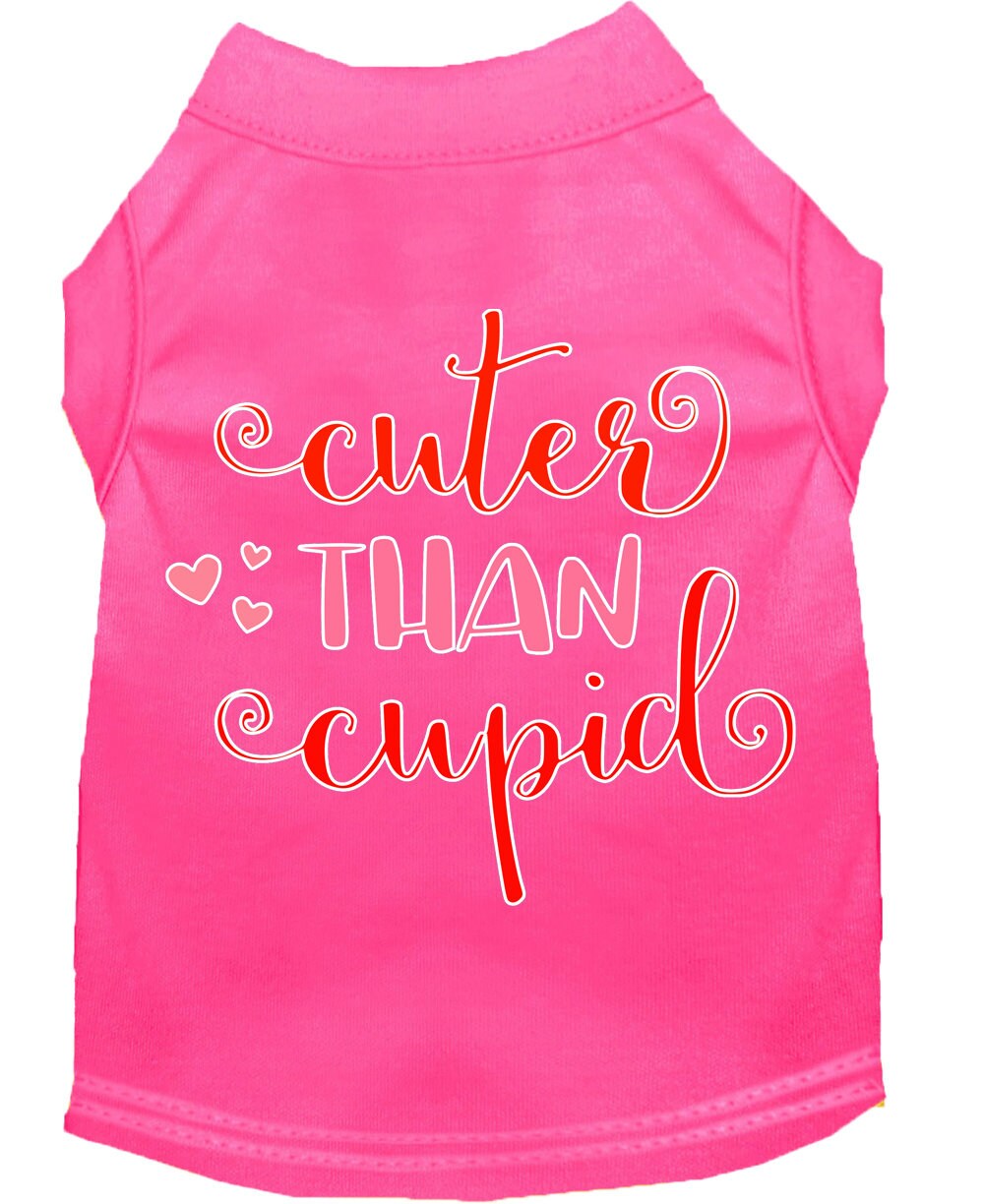 Pet Shirt "Cuter Than Cupid" Bright Pink