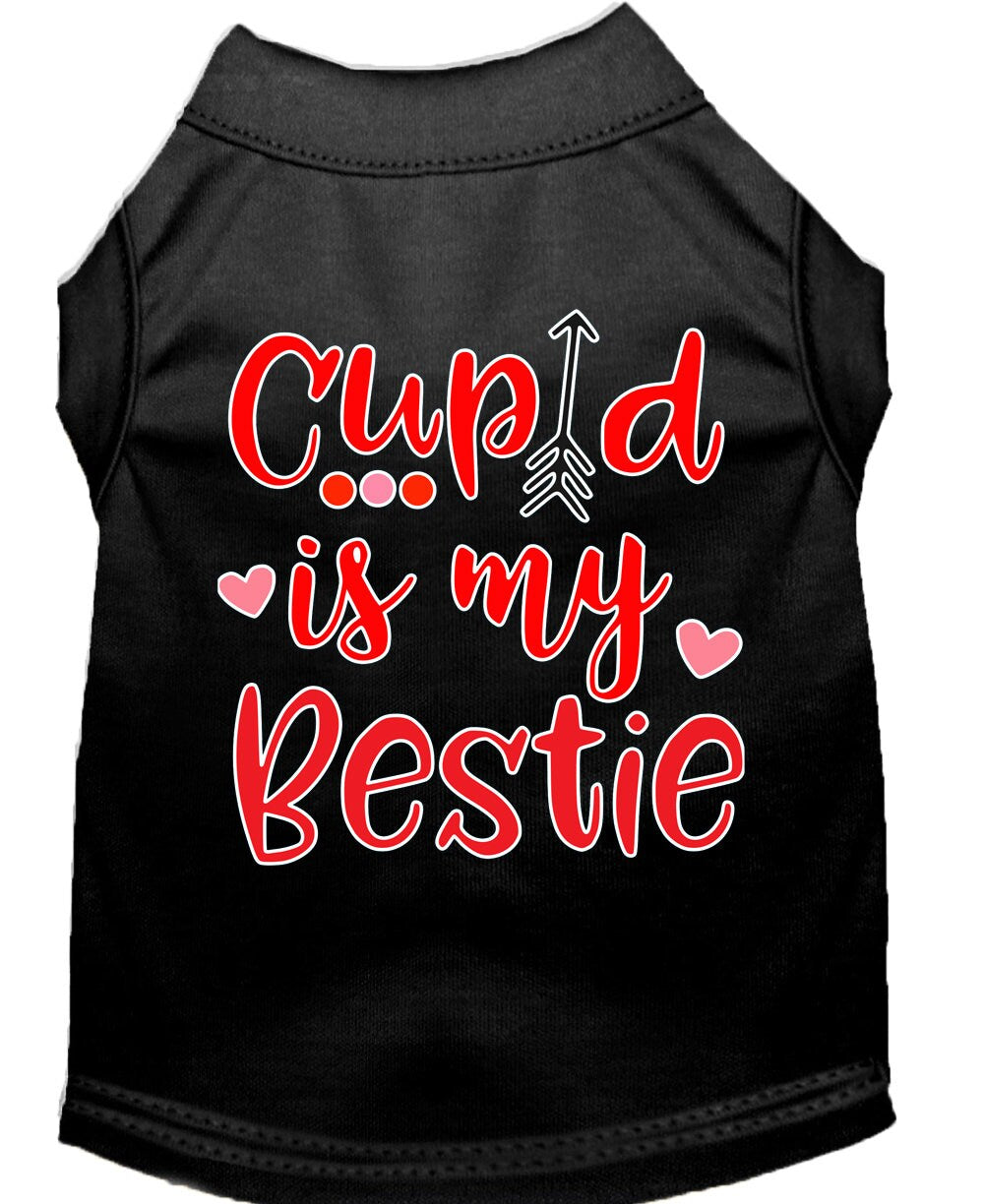 Pet Shirt "Cupid Is My Bestie" Black