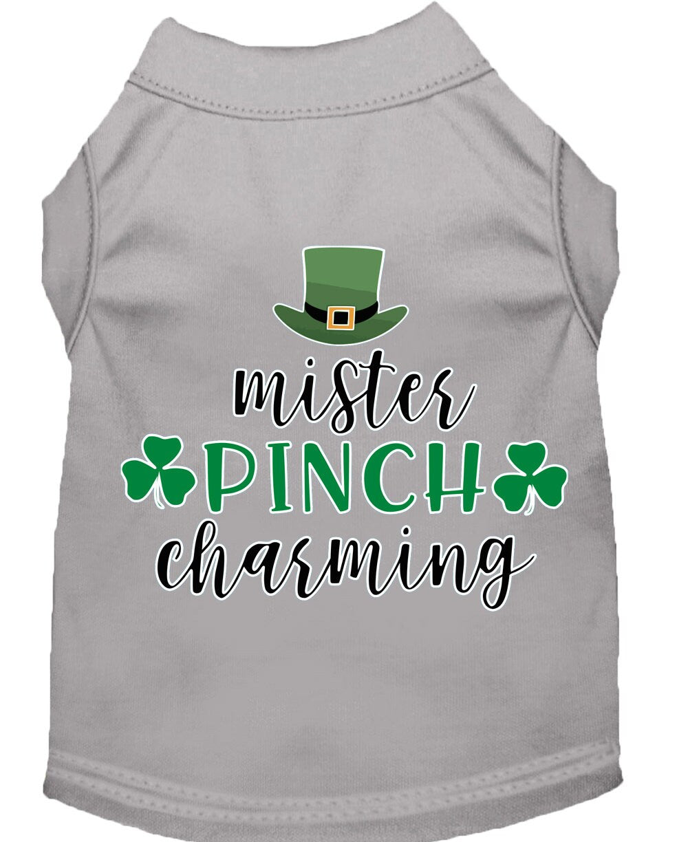 Pet Shirt "Mr. Pinch Charming" Gray