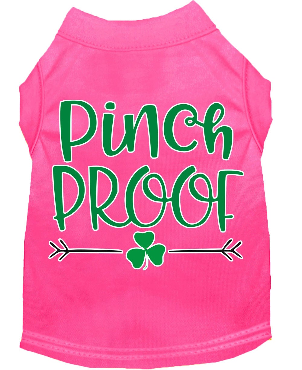 Pet Shirt Screen Printed, "Pinch Proof" Bright Pink