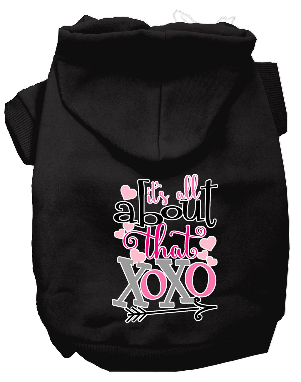 Pet Hoodie "All About That XOXO" Black