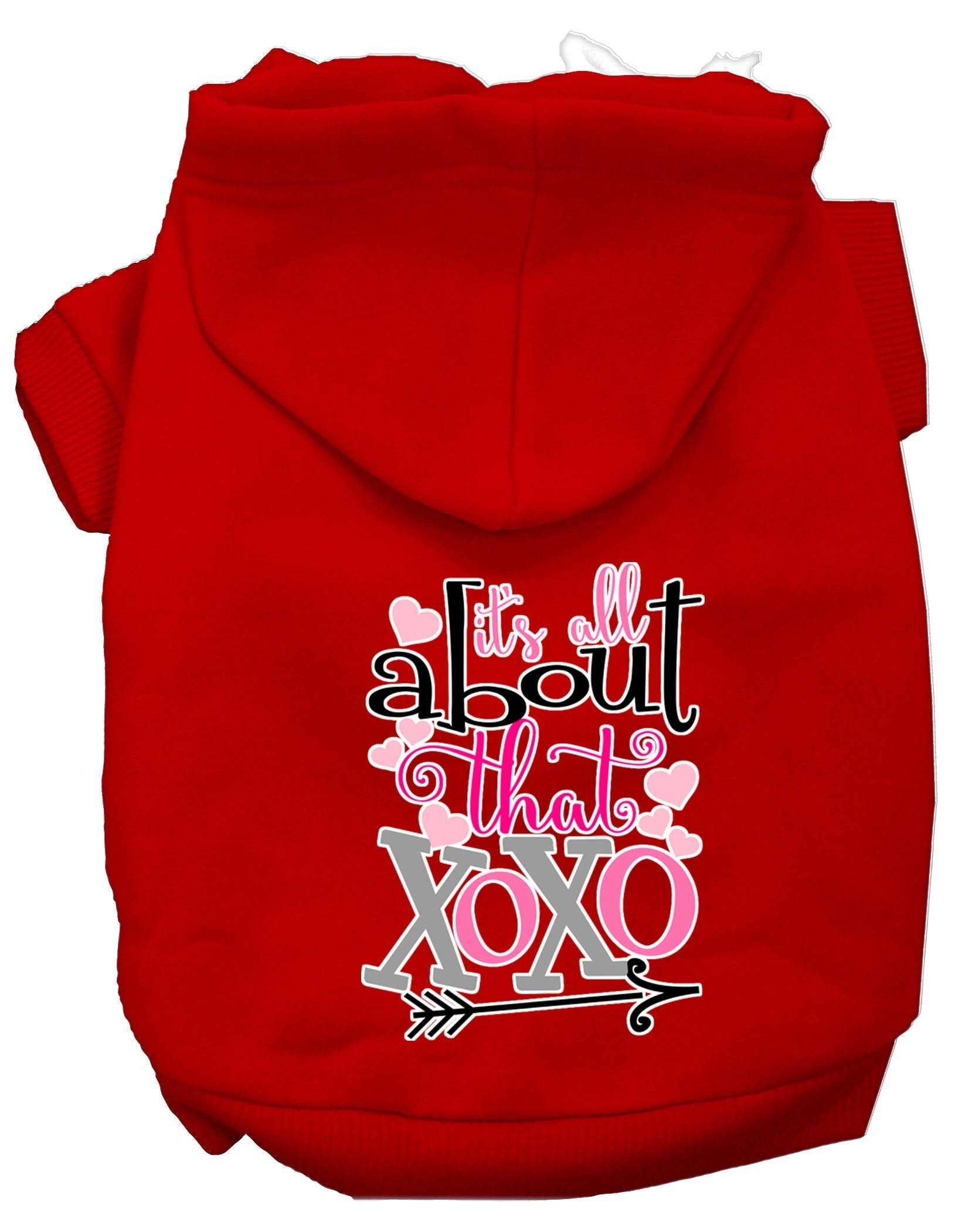 Pet Hoodie "All About That XOXO" Red