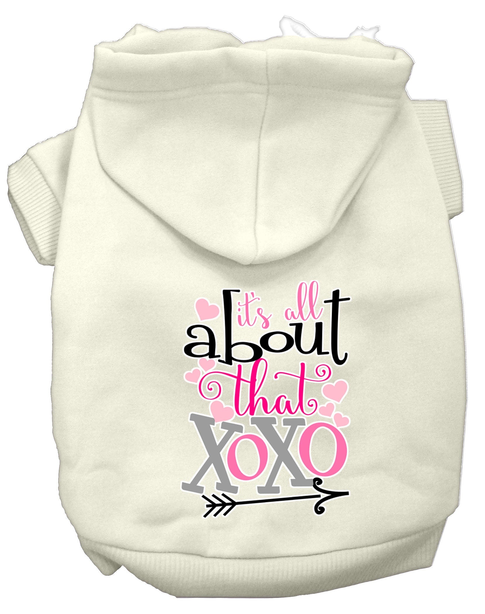 Pet Hoodie "All About That XOXO" Cream