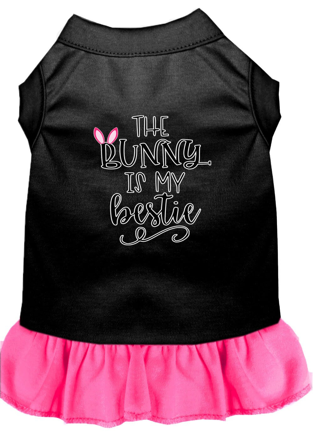 Pet Dress "The Bunny Is My Bestie" Black