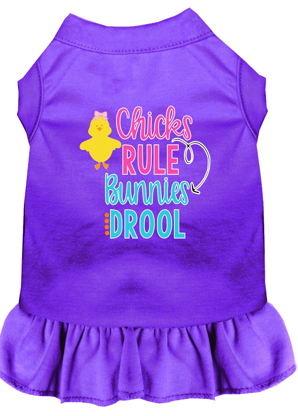 Pet Dress "Chicks Rule, Bunnies Drool" Purple