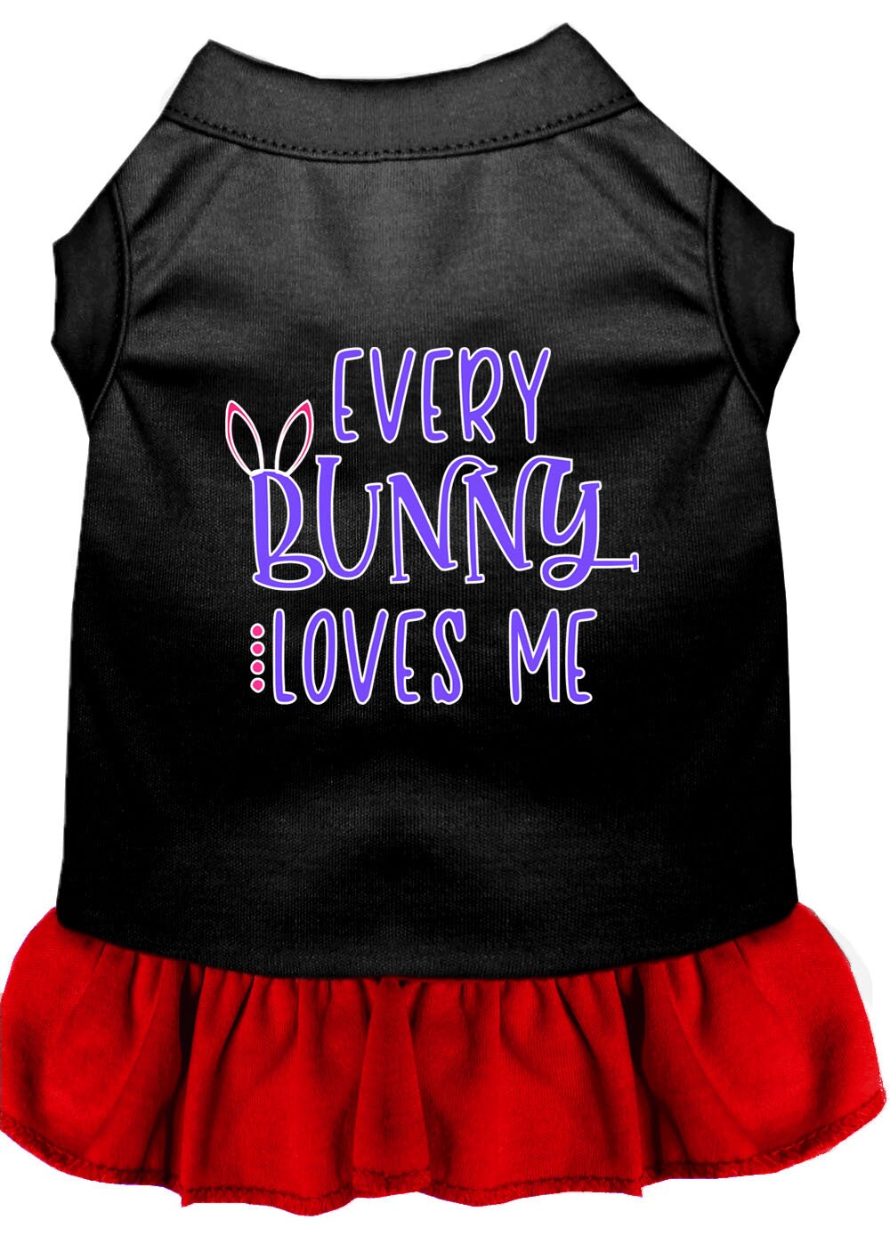 Pet Dress "Every Bunny Loves Me" Black W Red