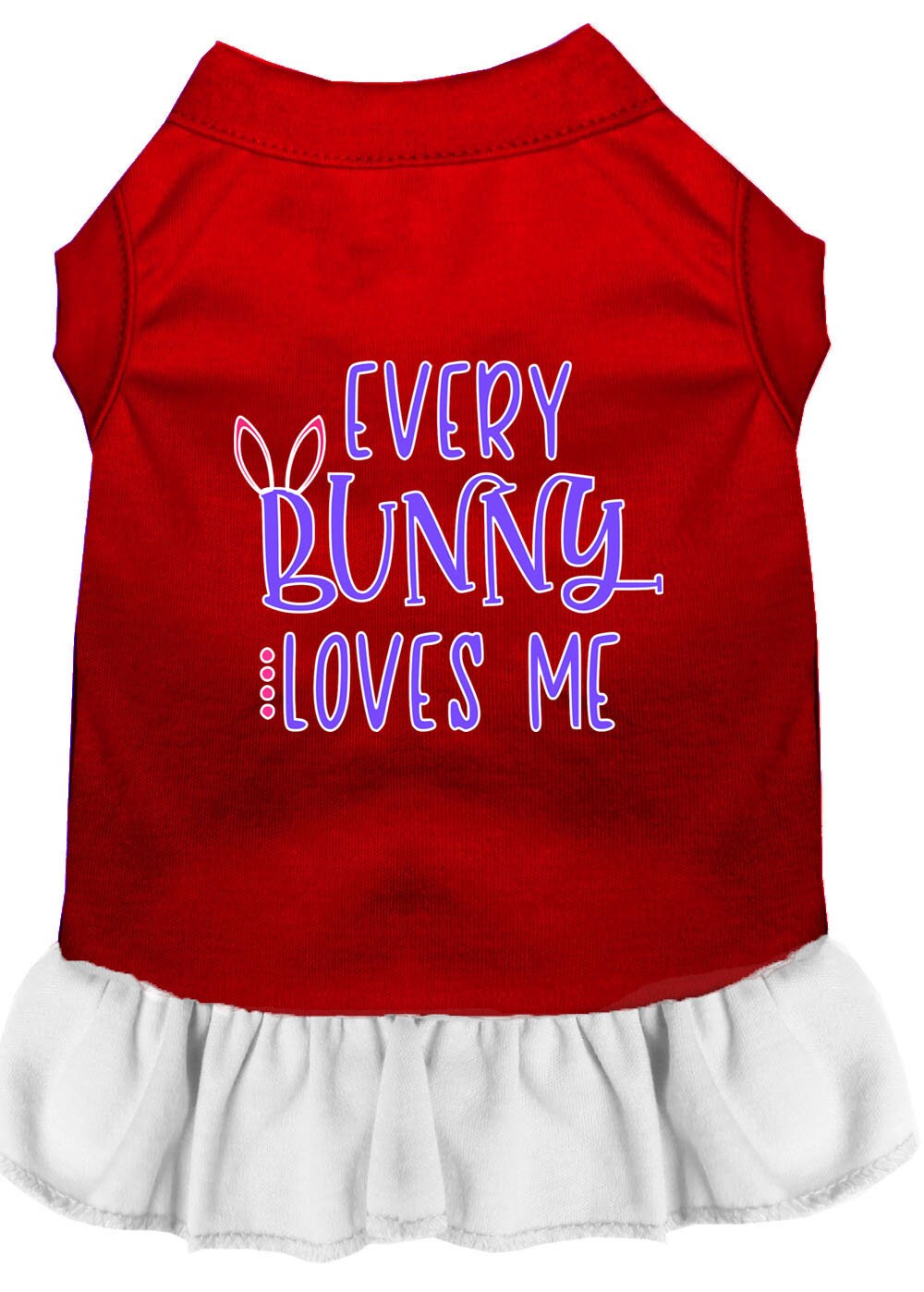 Pet Dress "Every Bunny Loves Me" Red W White