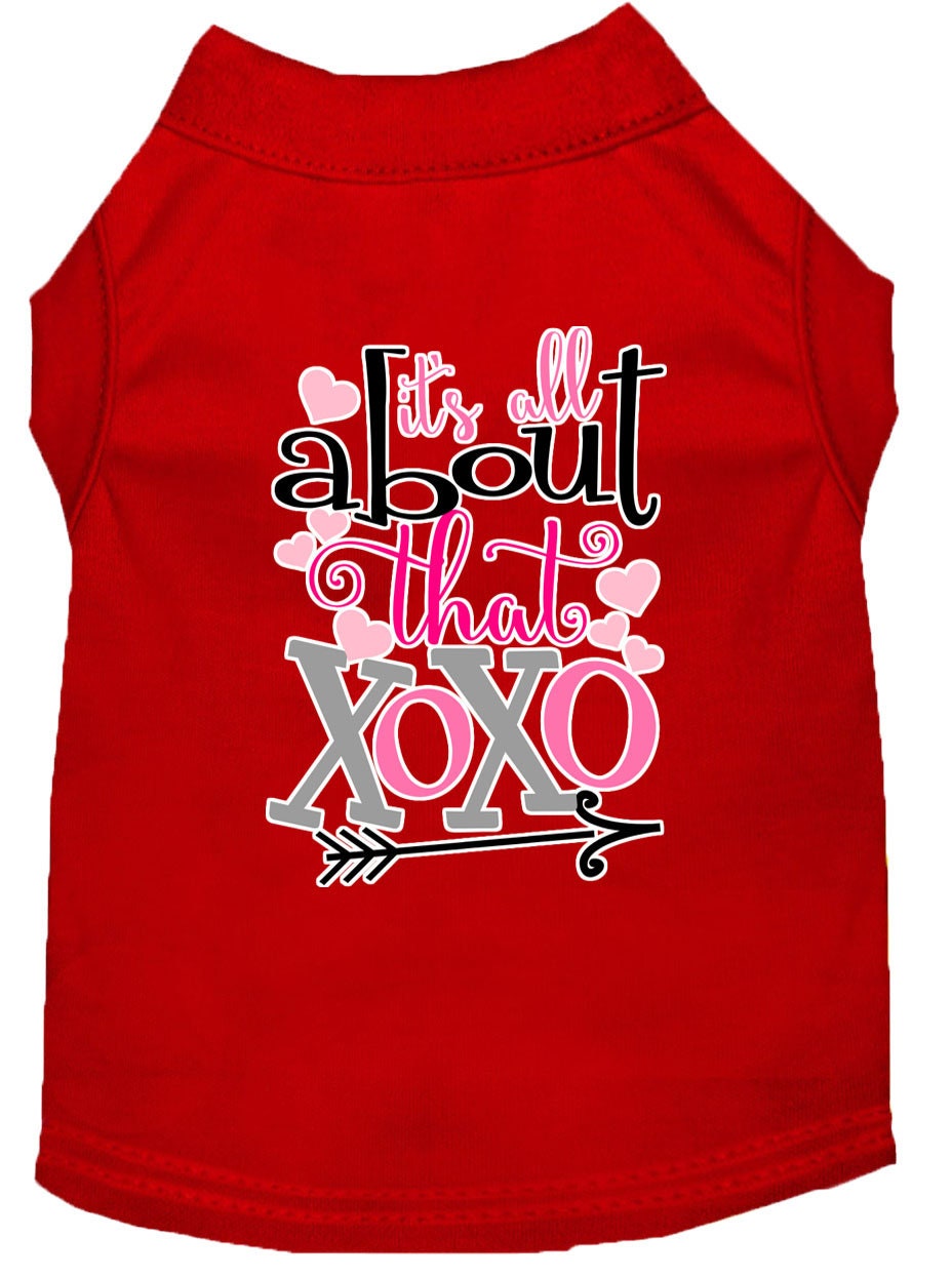 Pet Shirt "All About That XOXO" Red