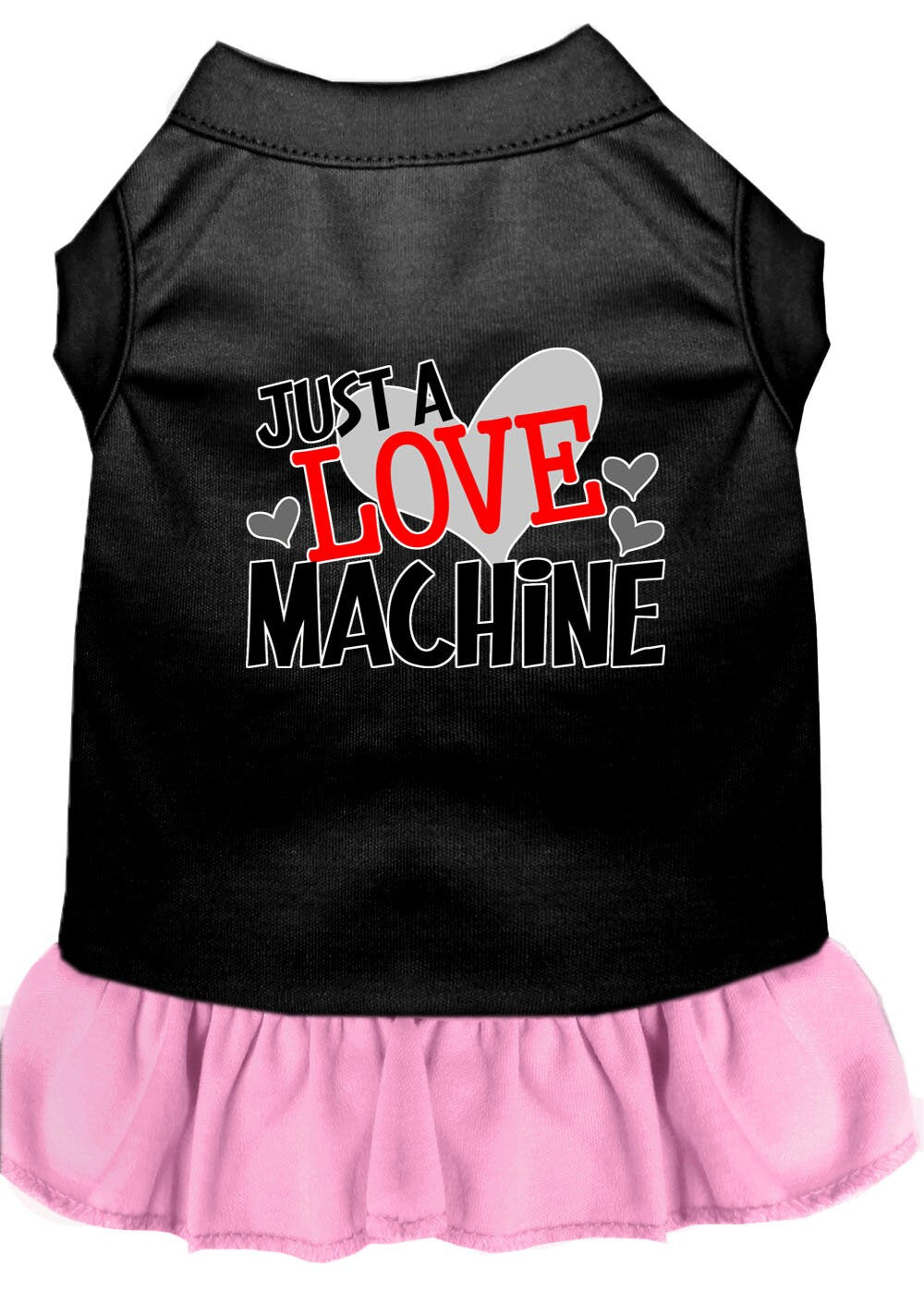 Pet Dress "Just A Love Machine" Black W Light Pink