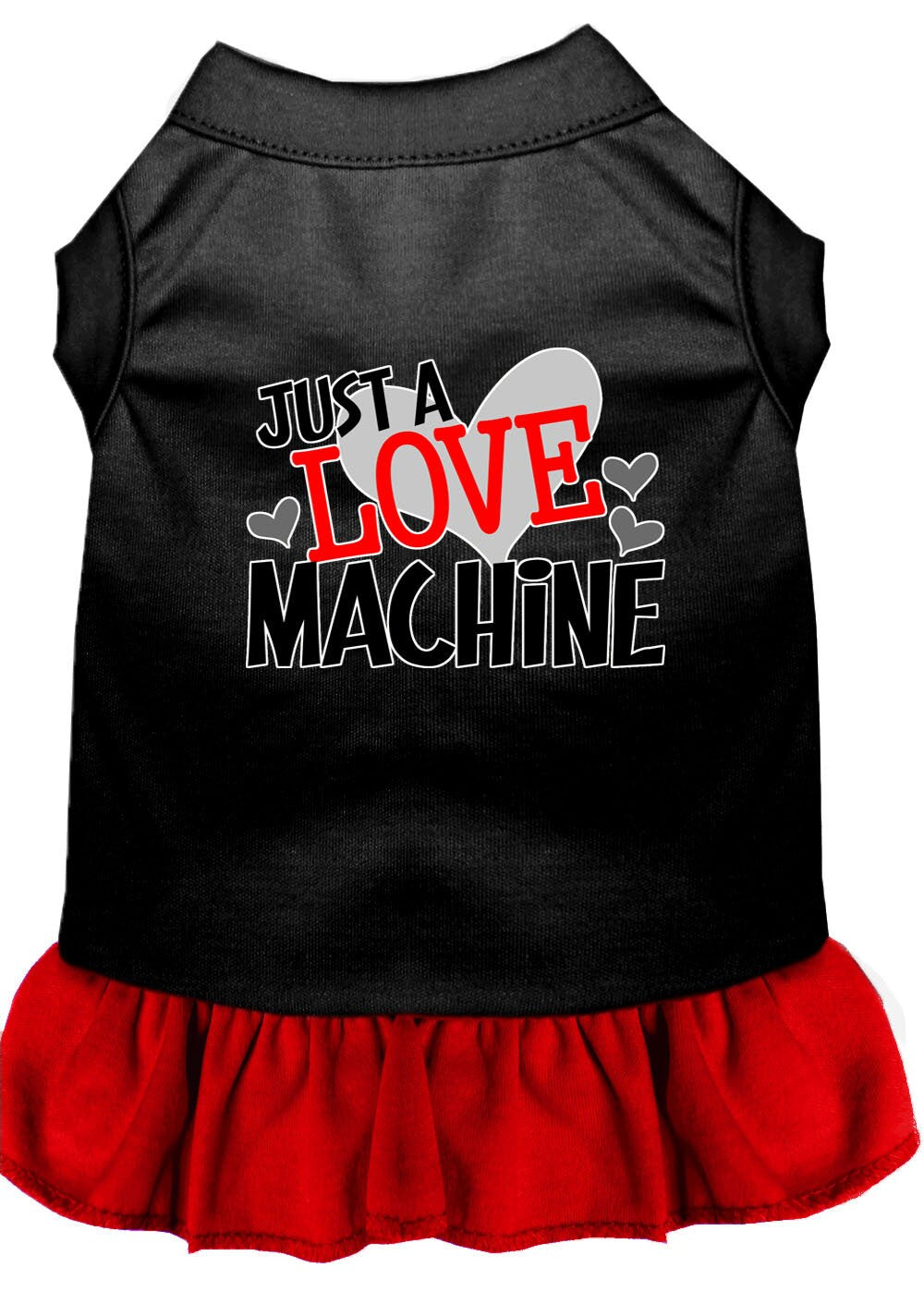 Pet Dress "Just A Love Machine" Black W Red