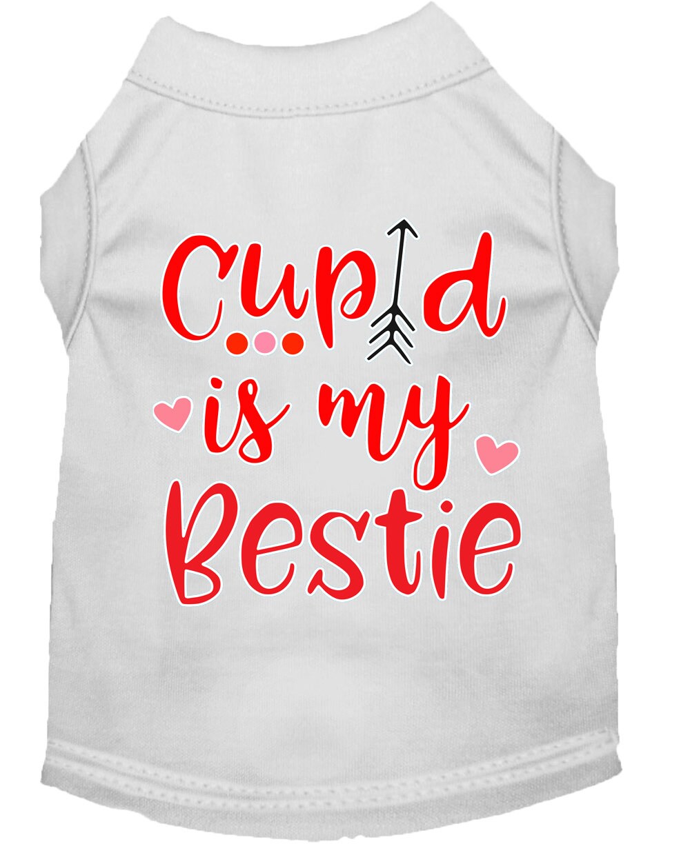 Pet Shirt "Cupid Is My Bestie" White