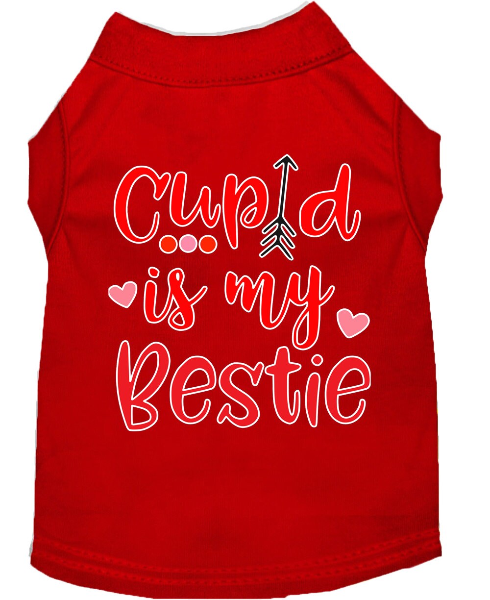 Pet Shirt "Cupid Is My Bestie" Red