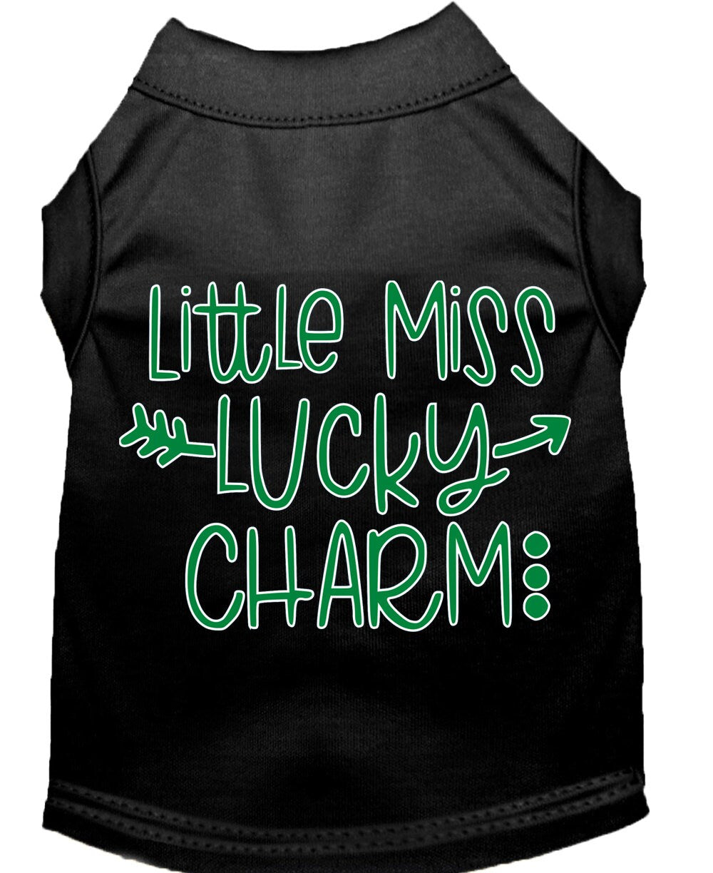 Pet Shirt "Little Miss Lucky Charm" Black