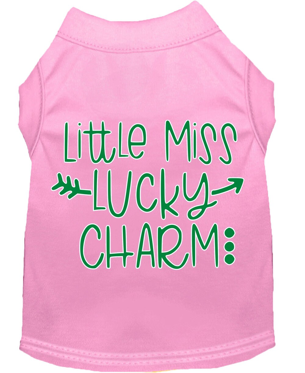 Pet Shirt "Little Miss Lucky Charm" Light Pink