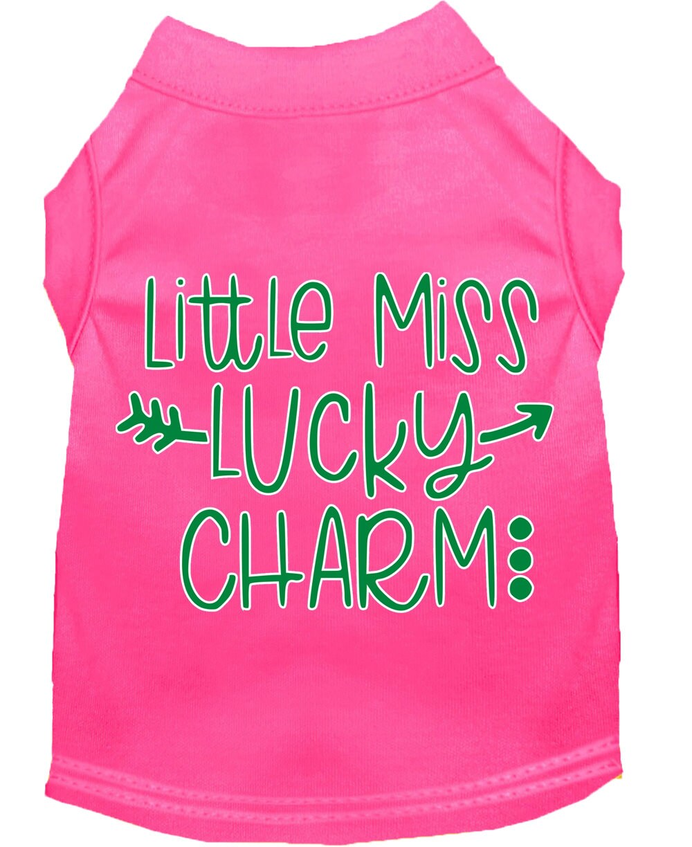 Pet Shirt "Little Miss Lucky Charm" Bright Pink