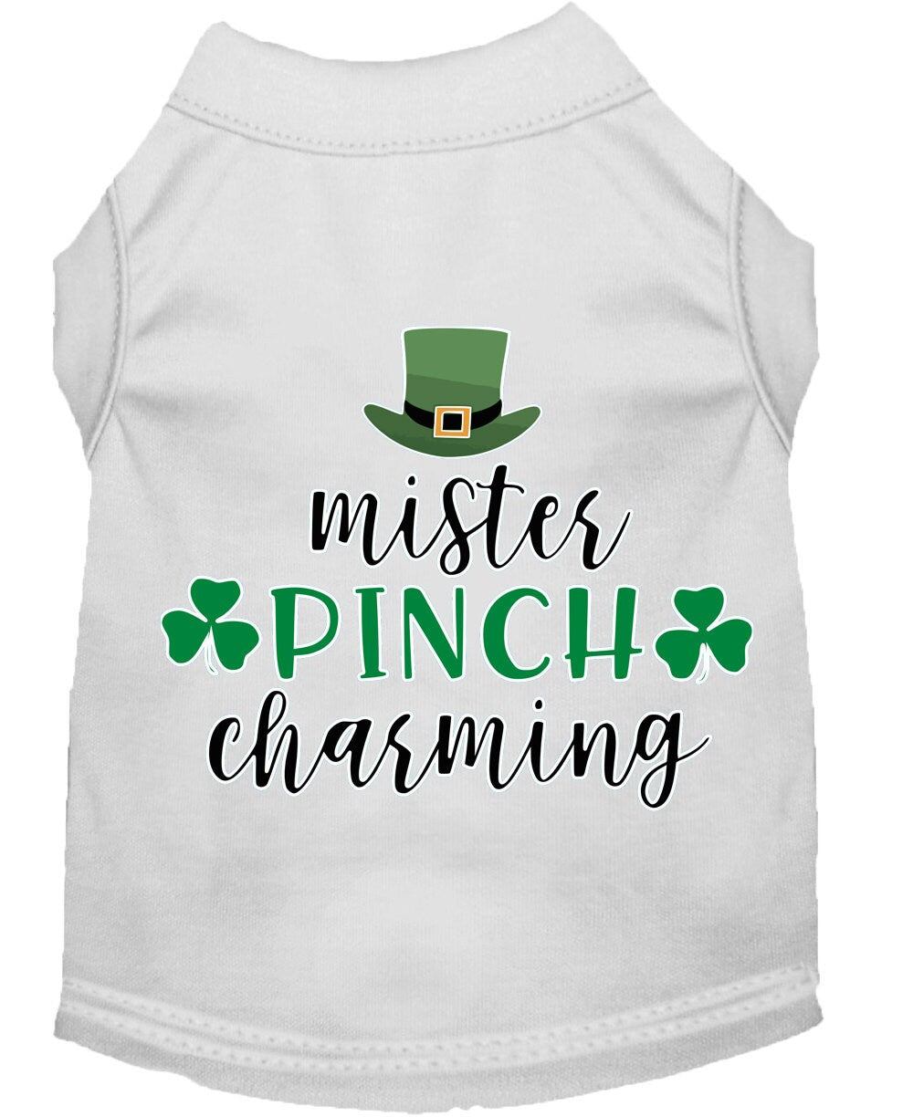 Pet Shirt "Mr. Pinch Charming" White