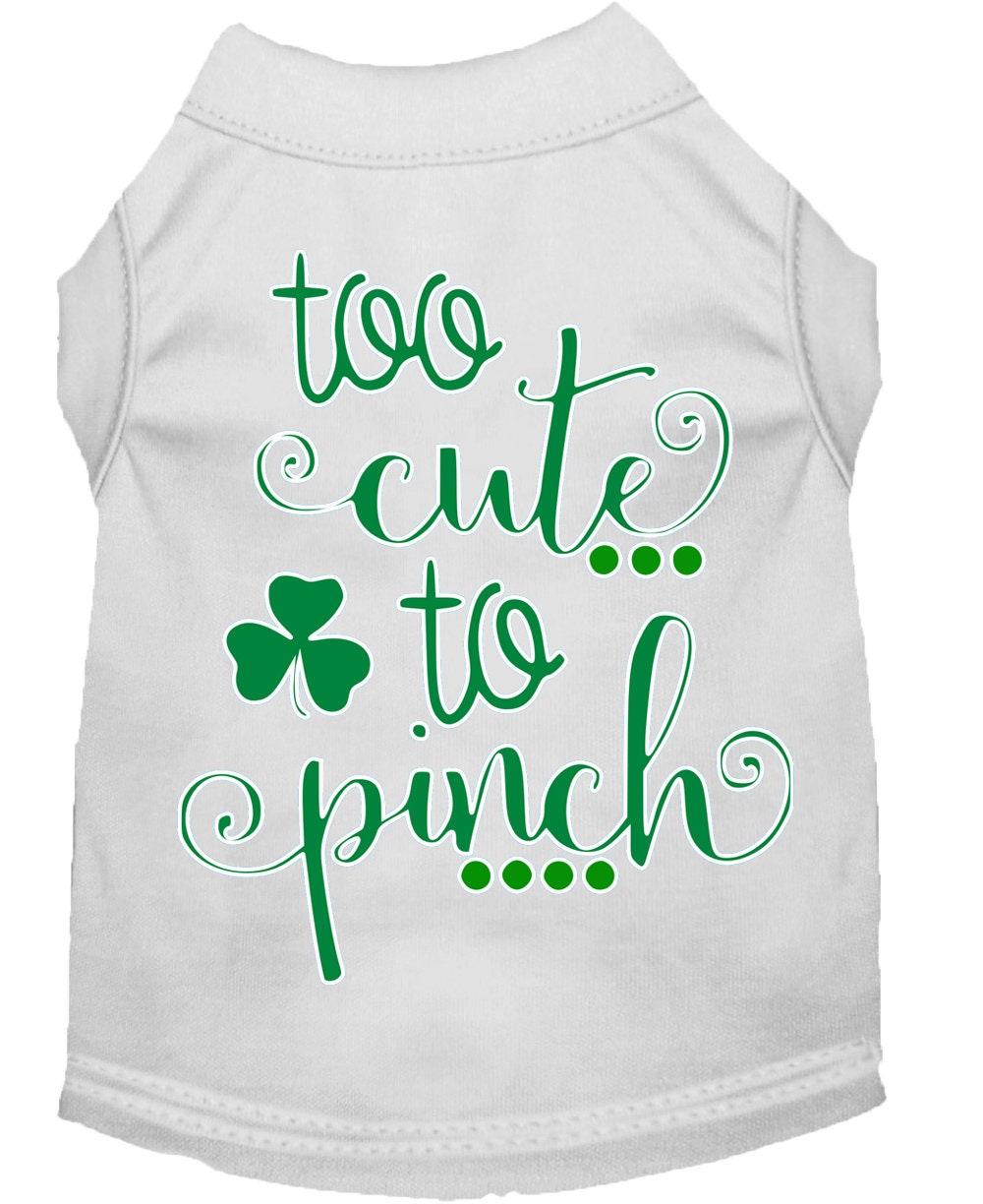 Pet Shirt "Too Cute To Pinch" White