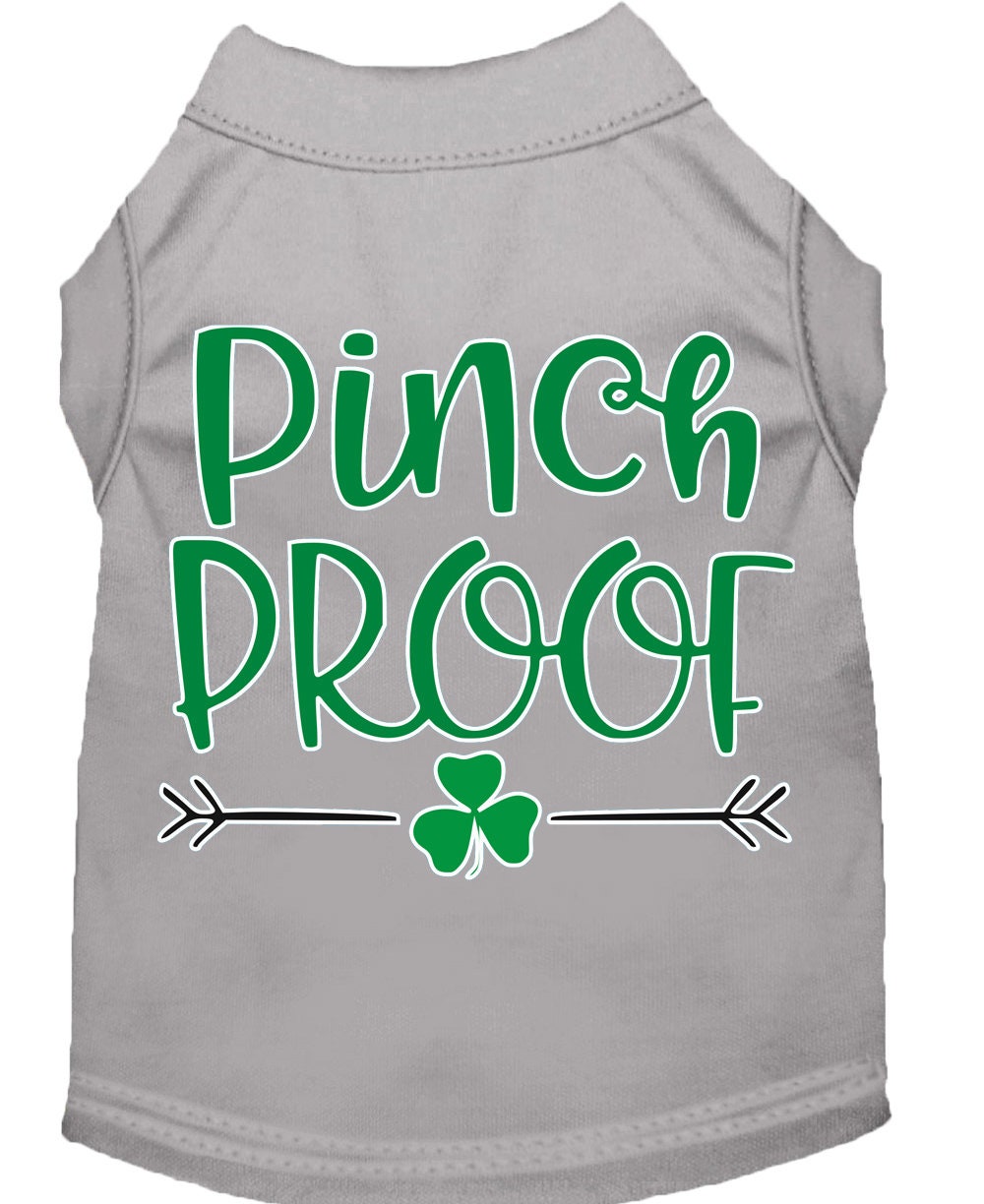 Pet Shirt Screen Printed, "Pinch Proof" Gray