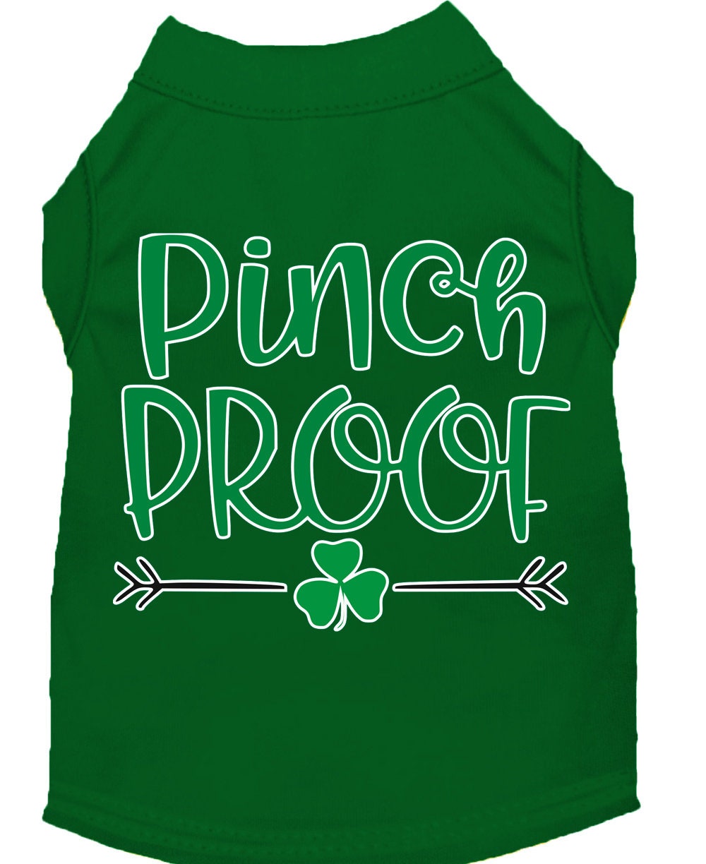 Pet Shirt Screen Printed, "Pinch Proof" Green