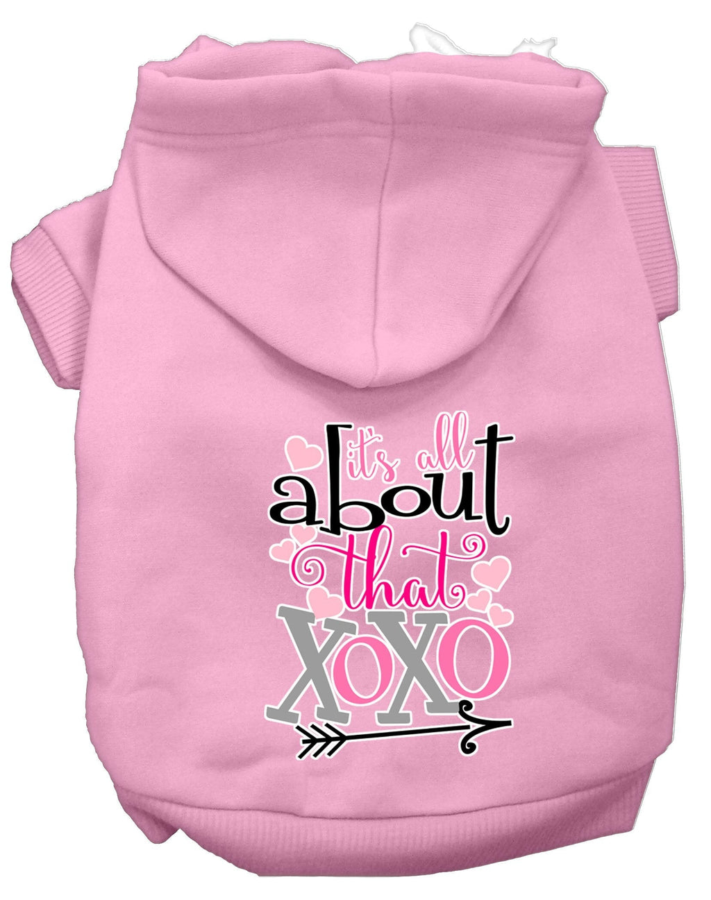 Pet Hoodie "All About That XOXO" Light Pink