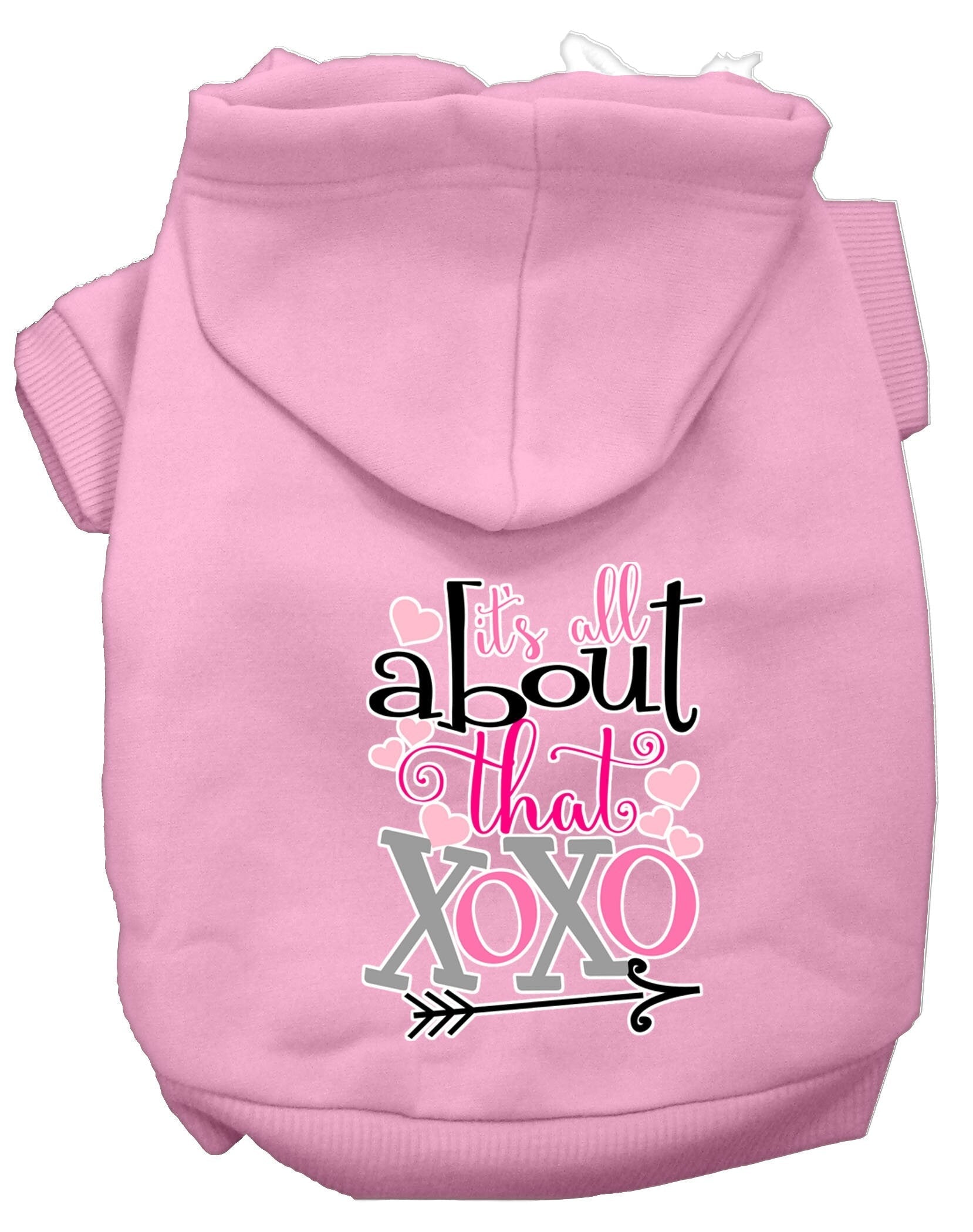 Pet Hoodie "All About That XOXO" Light Pink