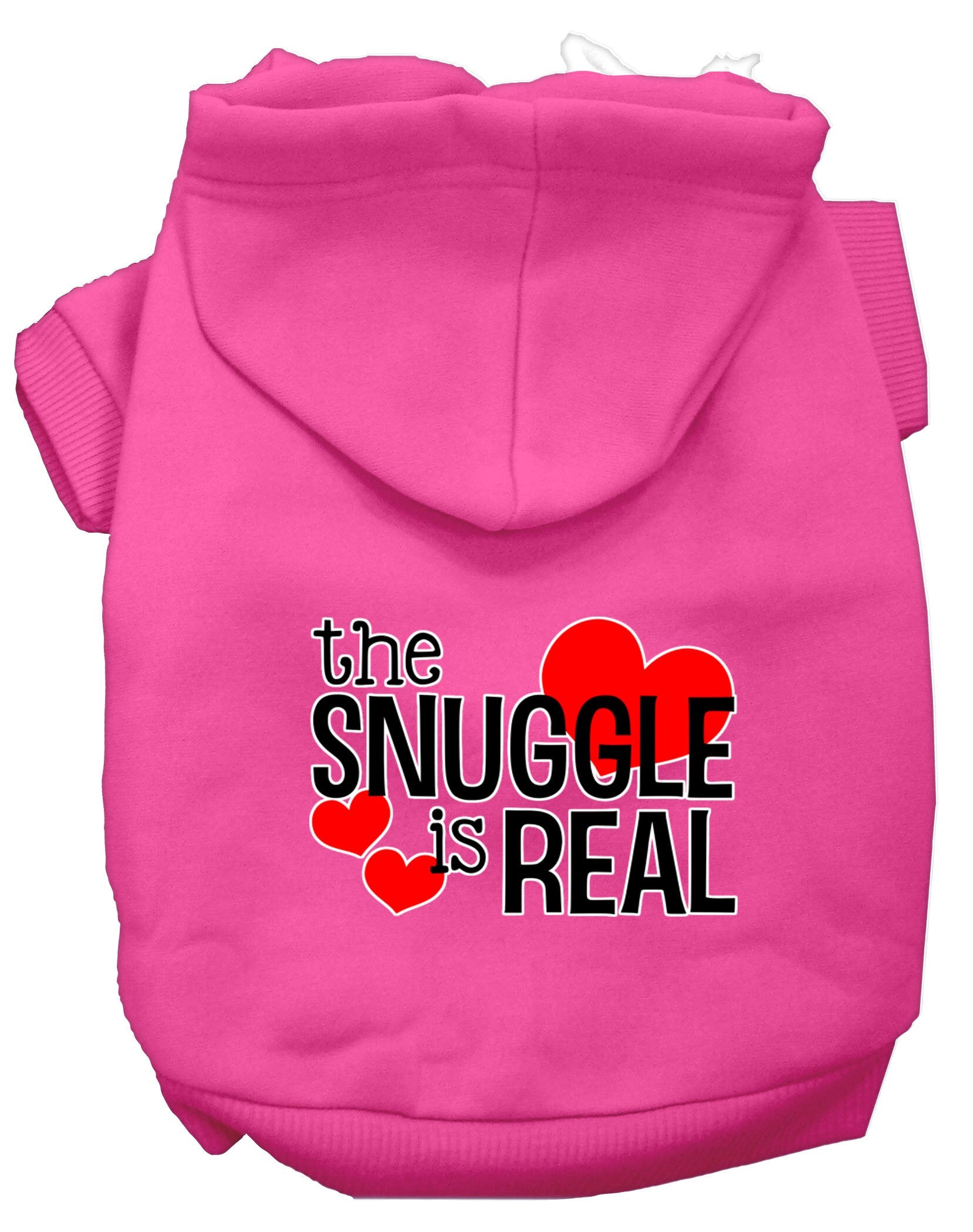 Pet Hoodie "The Snuggle Is Real" Bright Pink
