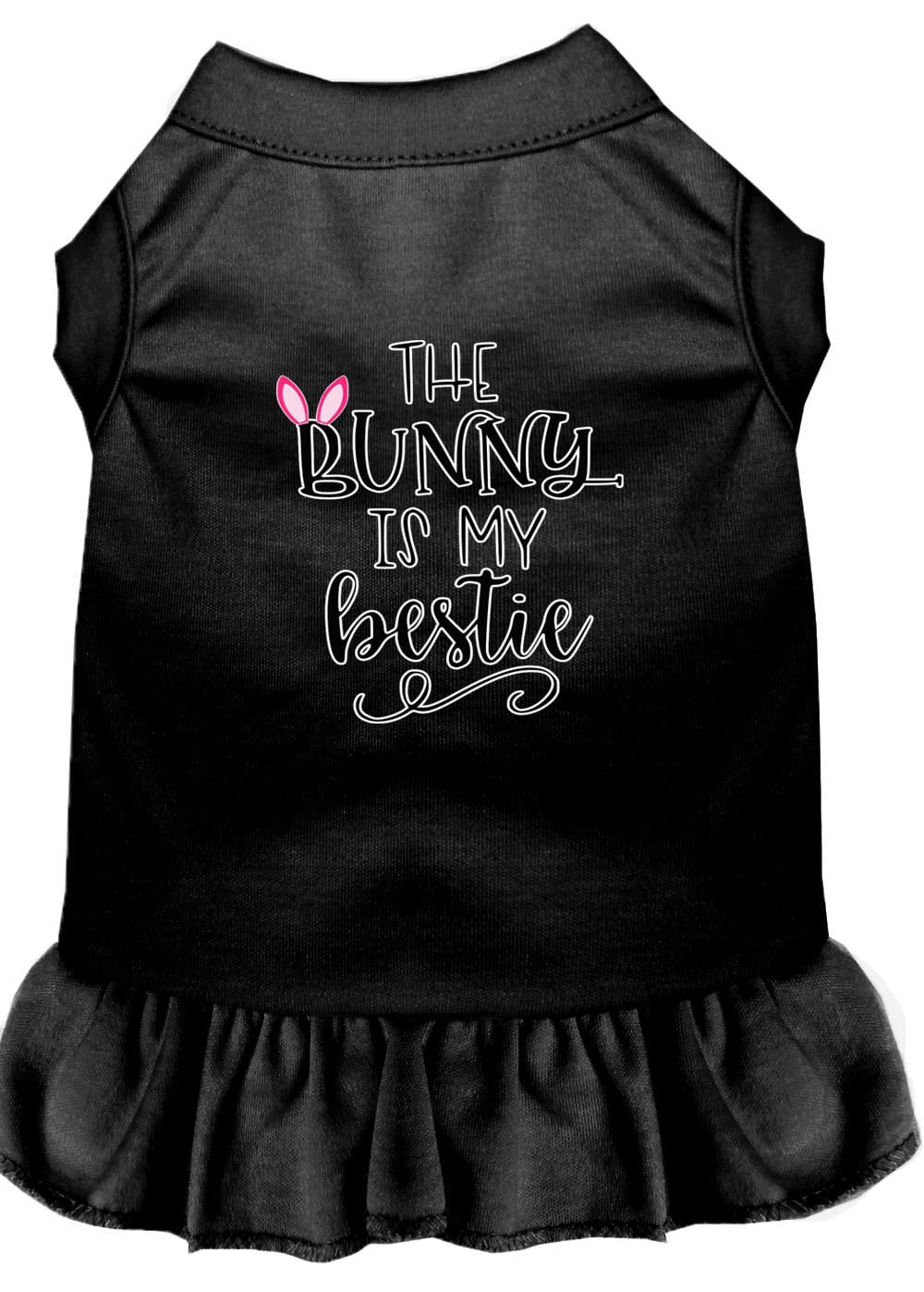 Pet Dress "The Bunny Is My Bestie" Black