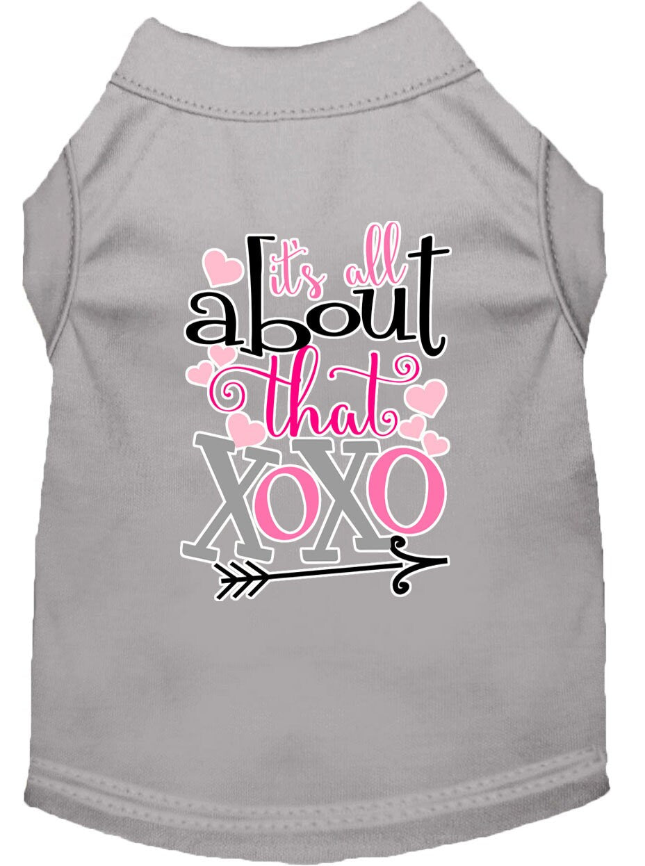 Pet Shirt "All About That XOXO" Gray