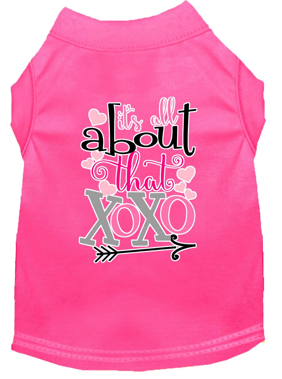 Pet Shirt "All About That XOXO" Bright Pink