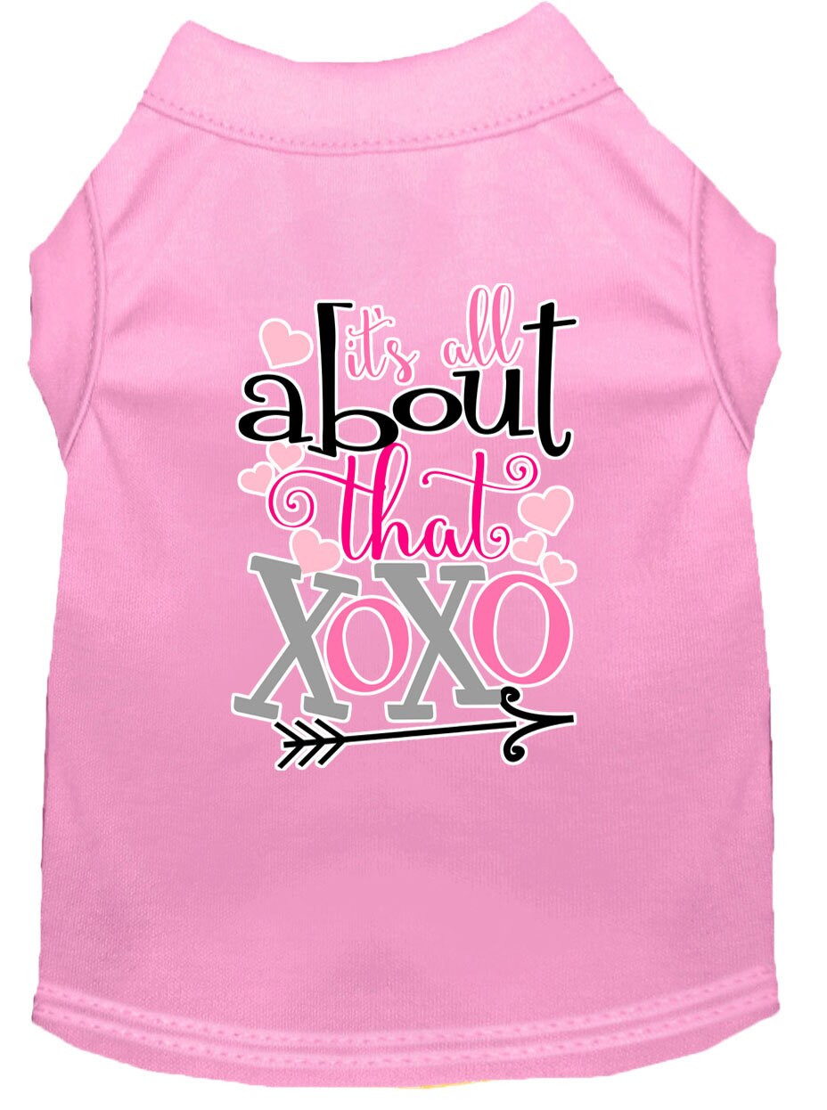Pet Shirt "All About That XOXO" Light Pink