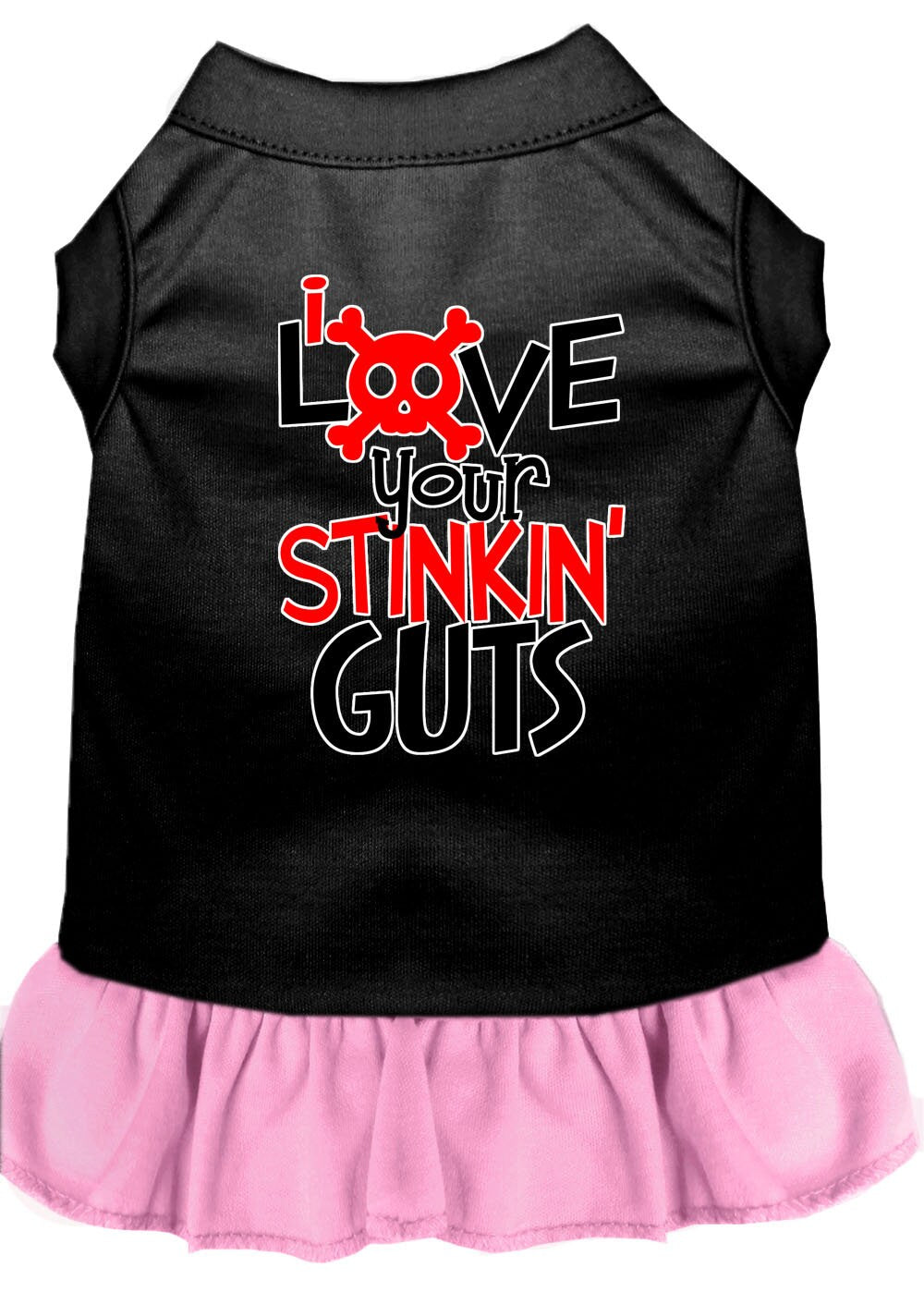 Pet Dress "Love Your Stinkin Guts" Black W Light Pink