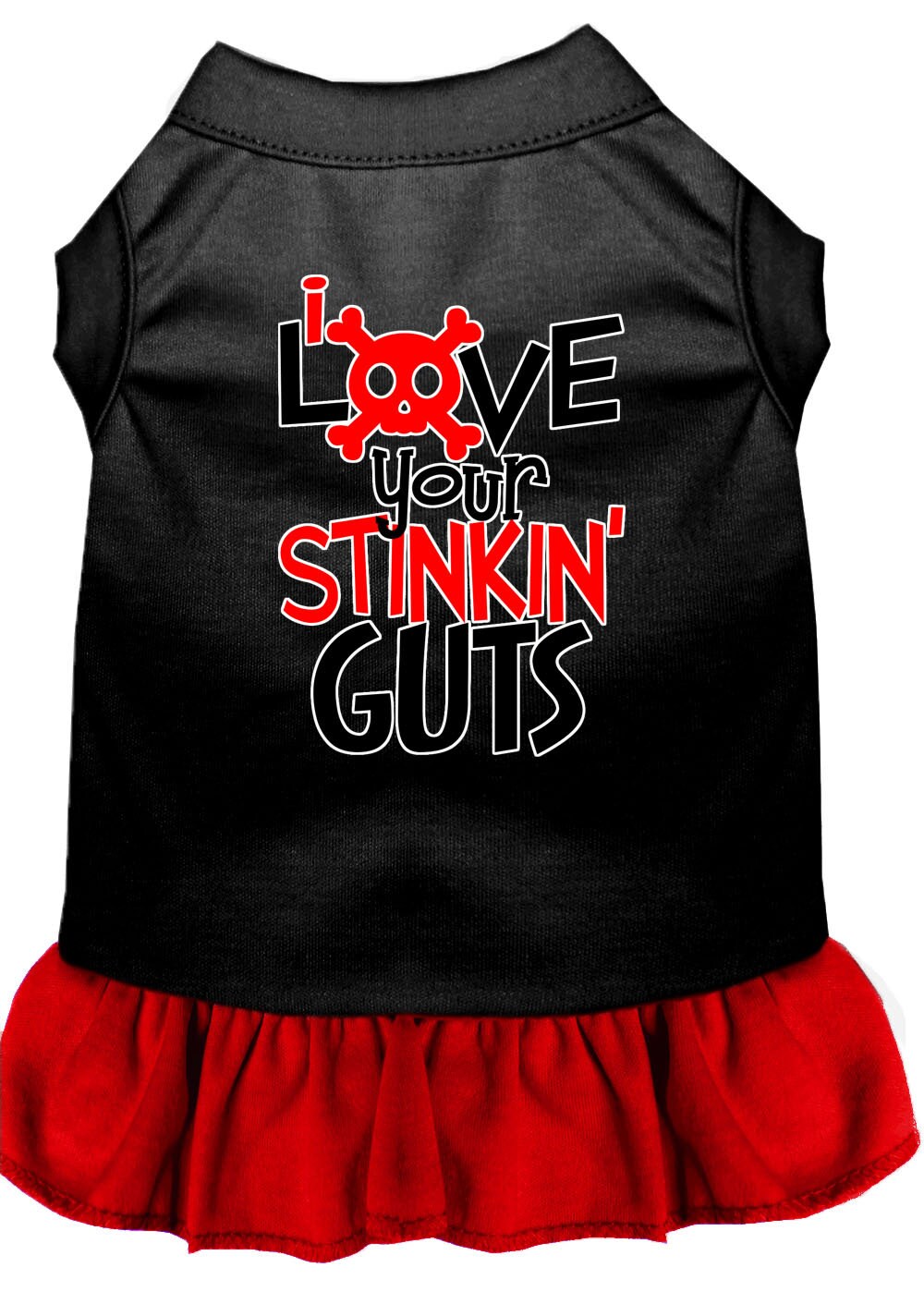 Pet Dress "Love Your Stinkin Guts" Black W Red